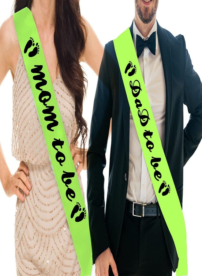 Hubops مجموعة أوشحة Hubops باللون الأخضر النيون للأم الحامل والأب لي (بريق الأميرات) - Image 1